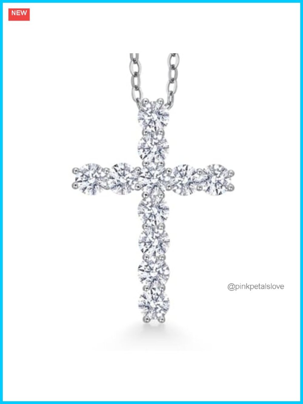 1.76 Cttw Moissanite Cross Pendant Necklace in 925 Sterling Silver